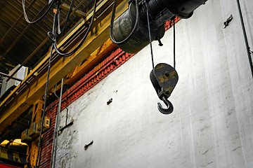 Image showing Industrial crain closeup photo