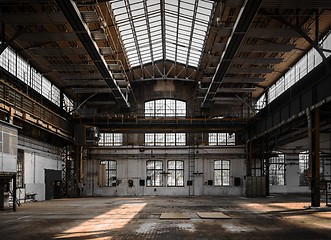 Image showing Industrial interior of an old factory