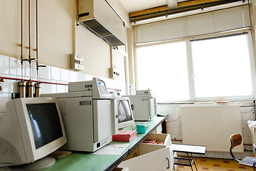 Image showing Old vintage computer in laboratory