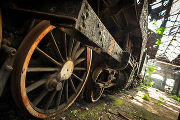 Image showing Part of an old industrial train