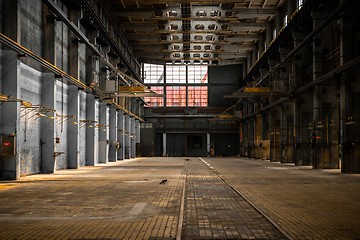 Image showing Industrial interior of an old factory