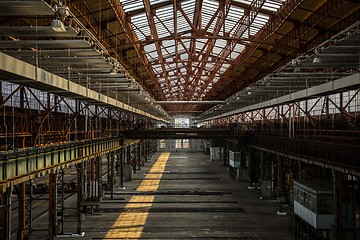 Image showing Industrial interior of an old factory