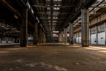 Image showing Industrial interior of an old factory