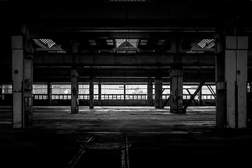 Image showing Industrial interior of an old factory