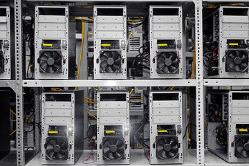 Image showing Modern computer cases in a data center