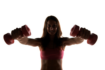 Image showing Silhouette Fitness instructor in a studio