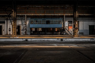 Image showing Industrial interior of an old factory