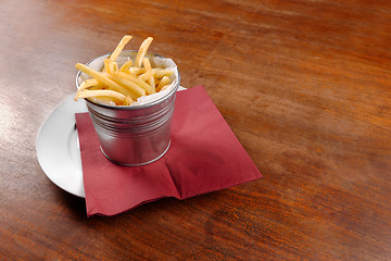 Image showing Delicious french fries closeup