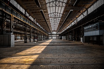 Image showing Industrial interior of an old factory