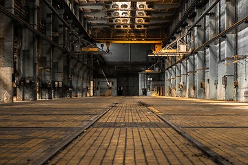 Image showing Industrial interior of an old factory