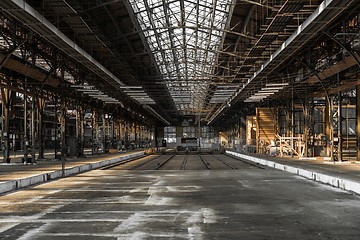 Image showing Industrial interior of an old factory