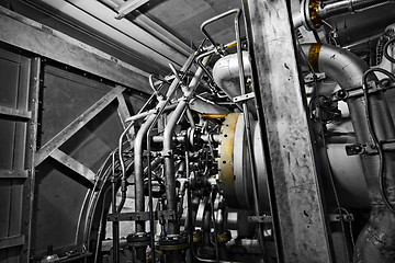 Image showing Large industrial generator closeup