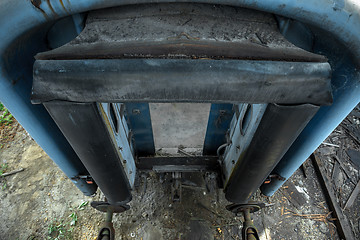 Image showing Train door closeup photo