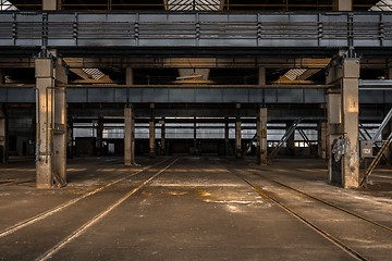 Image showing Industrial interior of an old factory