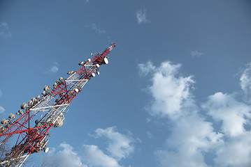 Image showing Large Communication tower against sky