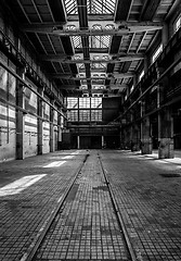 Image showing Industrial interior of an old factory