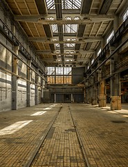 Image showing Industrial interior of an old factory