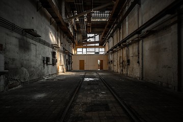 Image showing Industrial interior of an old factory