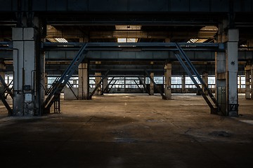 Image showing Industrial interior of an old factory