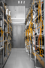 Image showing Modern computer cases in a data center