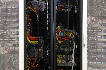 Image showing Network cables of a server