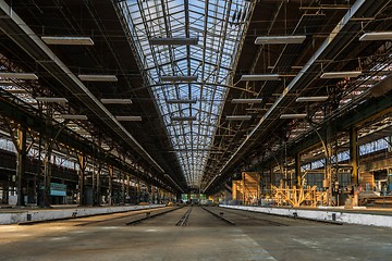 Image showing Industrial interior of an old factory