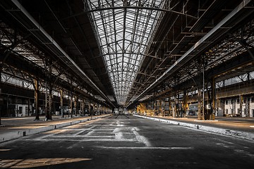 Image showing Industrial interior of an old factory