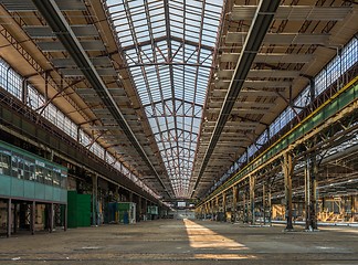 Image showing Industrial interior of an old factory