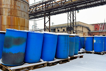 Image showing Chemical waste dump with a lot of barrels