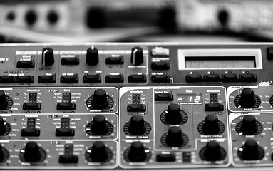 Image showing Closeup photo of an audio mixer