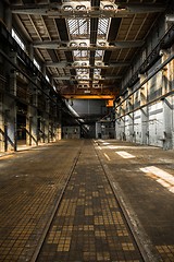 Image showing Industrial interior of an old factory