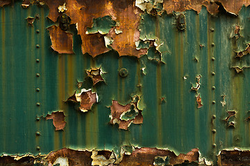 Image showing Rusted metal texture closeup photo