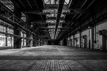 Image showing Industrial interior of an old factory