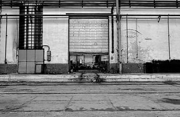 Image showing Industrial door of a factory