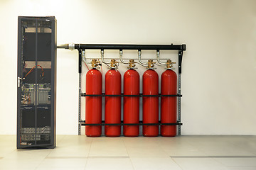 Image showing Large CO2 fire extinguishers