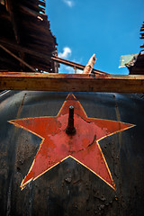 Image showing Soviet symbol on a metal background