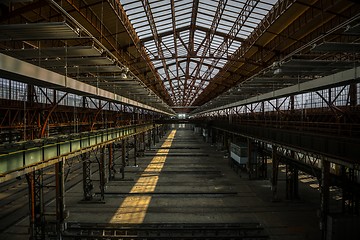 Image showing Industrial interior of an old factory