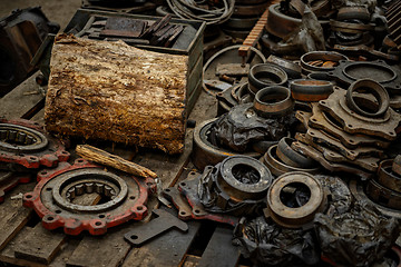 Image showing Rusty industrial machine parts