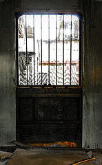 Image showing Industrial door of a factory