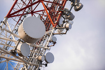 Image showing Large Communication tower against sky