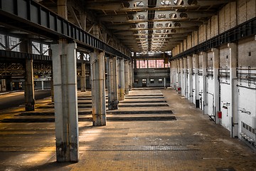 Image showing Industrial interior of an old factory