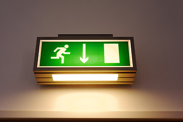 Image showing Exit sign on the wall