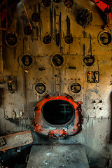 Image showing Old furnace of a locomotive