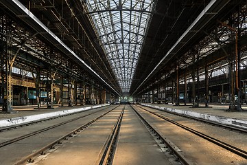 Image showing Industrial interior of an old factory