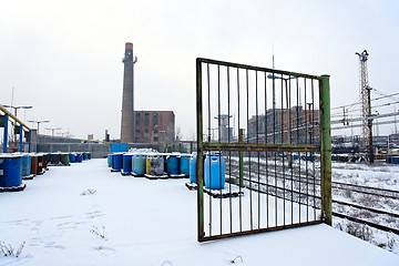 Image showing Chemical waste dump with a lot of barrels