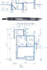 Image showing Construction plans with accessories