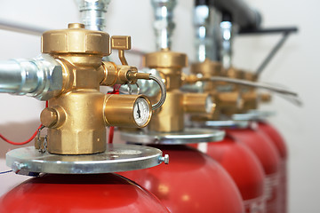 Image showing Large CO2 fire extinguishers