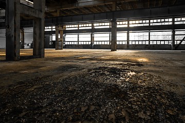 Image showing Industrial interior of an old factory