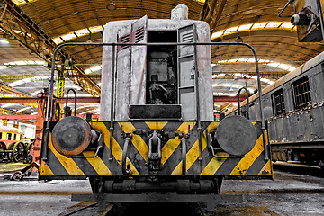 Image showing Freight train in garage