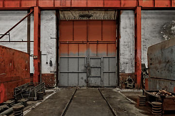 Image showing Industrial door of a factory